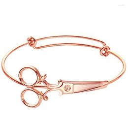 Bangle Shears Scissor Stacking Open Adjustable Expandable Wire Bracelet For Hairdresser Seamstress Shear Cuff