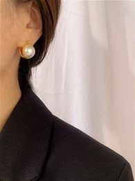 Dangle Earrings Brass With 18k Gold Double Glass Pearl Women Jewellery Party T Show Gown Runway Rare Korean Japan Trendy INS