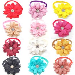 30 Pcs Pet Dog Bow Tie Flower Style Beautiful Puppy Dog Cat Bow Tie Adjustable Collar Necktie Accessories For Small177a