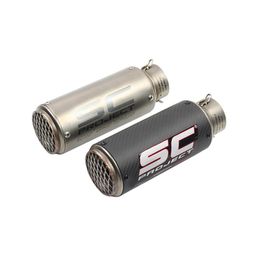 High Quality Stainless Steel 60mm 51mm Universal Motorcycle Exhaust Pipe Muffler Racing Exhaust With Scooter Motorcycle Street Bik239m