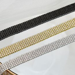 Choker European And American Sexy Rhinestone Collarbone Chain Y2k Accessories Versatile Temperament 5-row Short Necklace For Women