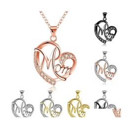 Pendant Necklaces Selling Sier Gold Plated Mom Necklace Womens Two Tone Chain Jewelry Mothers Day Gifts 45Cm Drop Delivery Pendants