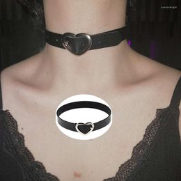 Choker Punk Harajuku Collar Necklace Heart PU Leather Goth Handmade Neck Jewellery Wholesale