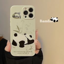 Panda phone case suitable for 14 11 creative 14 pro silicone 12 13 pro max 13