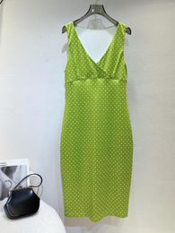 Casual Dresses 2023 Women Fashion Sleeveless V-neck Floral Cherry Print Drawstring Suspender Silk Mini Short Dress 0622