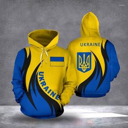 Men's Hoodies Ukrainian MAP FLAG UKRAINE 3D Print Zipper Hoodie Men Pullover Sweatshirt Hooded Jersey Tracksuits Outwear Coat