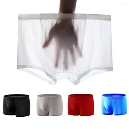 Underpants Summer Men's Ice Silk Underwear Boxer Shorts Men Panties Ultra-thin Comfortable Breathable Briefs Male Boxershorts