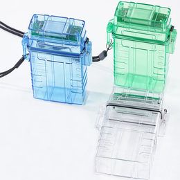 New Style Smoking Colorful Transparent PP Plastic USB Lighter Cigarette Casing Case Shell Protection Portable Rope Waterproof Seal Sheath Herb Tobacco Holder