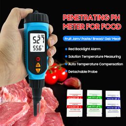 PH Metres SMART SENSOR PH818M PH Metre for Food Processing 2 In 1 Food PH Tester Solution Temperature Metre LCD Backlight Digital PH Metre 230721