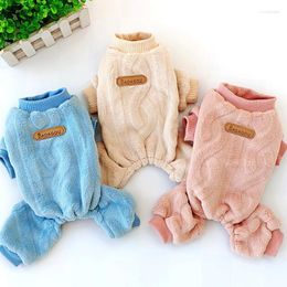 Dog Apparel Warm Clothes For Small Dogs Soft Fleece Pajama Puppy Overalls Chihuahua Pug Winter Jumpsuit Pet Costumes