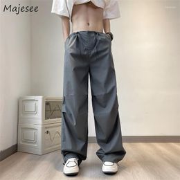 Men's Pants S-3X Men Baggy Hip Hop Wide Leg Minimalist Pantalones American Streetwear Pure All-match Trousers Unisex Clothing Summer