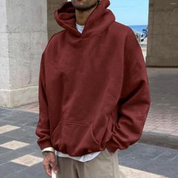 Men's Hoodies Solid Mens Hoodie Autumn And Winter Sweatshirt Long Sleeve Loose Hooded Sweater Top Large Size Pullovers Coat Stree Sweatsuits