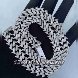 15mm Iced Out Cuban Chain with Thorns Vvs Diamond Moissanite Miami Necklace Hip Hop Accessories