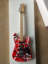 Electric Guitar 6-string maple Customise guitars Bass GUITAR Aged/Relic Frankenstrat Frankie Striped Wine Red Double Locking Tremolo