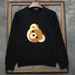 Мужские толстовки хлопчатобумажной черно -белый пуловер с вышивкой медведь толстовки мужчина SweaterWear dd | 41935d535