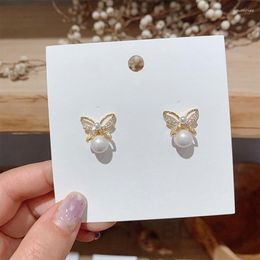 Dangle Earrings Design Fashion Vintage Pearl Crystal Butterfly Stud For Women Girl Party Wedding Jewerly Gifts