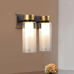 Wall Lamps Modern Copper LED Lights Bedroom Bedside Study Light Living Room Balcony Aisle Gold Lamp Corridor Sconce