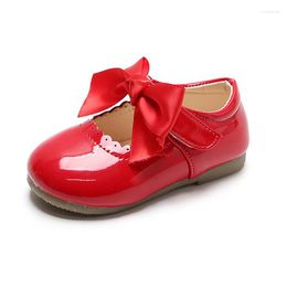 Flache Schuhe Born Kids Bow Heel Leder für Kleinkinder, Kleinkinder, Babys, kleine Mädchen, Weiß, Rot, Rosa, Party, Hochzeit, Prinzessin