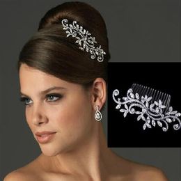 In Stock Bridal Hair Comb Wedding Jewellery Flower Rhinestone Tiaras & Hair Accessories Sparkling Bride Hair Combs Headpieces203p
