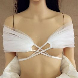 Bridal Bolero White Ivory Tulle Top Bride Shoulder Strap Wrap For Wedding Dresses 2020 Custom Made340Z