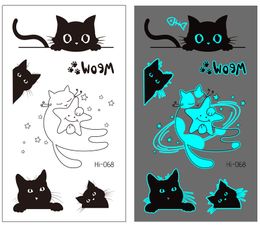 Luminous Temporary Tattoo Stickers Lovely Cat Star Rabbit panda Animal Festival Party Glowing Cool Face Tatoo for kid Women