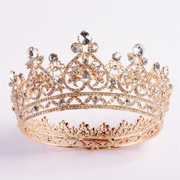 2020 New Bling Luxury Crystals Wedding Crown Silver Gold Rhinestone Princess Queen Bridal Tiara Crown Hair Accessories Cheap High 268E