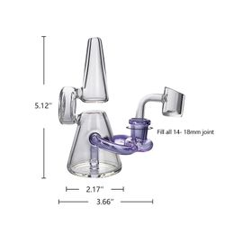 Waxmaid 5.12inches Purifier Mini clear blue water pipe unique diffused percolator with 3 holes hookah glass bongs dab rig US warehouse retail order free shipping