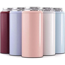 12oz Thermos Bear Can Cooler Vacuum Insulated Mugs Double Wall 304 Stainless Steel Mug Cooler Coke Skinny Can Cooler 201204259n