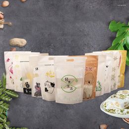 Gift Wrap 100PCS Baking Bag Food Packaging Self Sealing Biscuit Snack Dried Fruit Nougat Snowflake Crisp Camptot Sealed