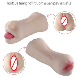 Doll Toys Sex Massager Masturbator for Men Women Vaginal Automatic Sucking Realistic Deep Throat Male Silicone Artificial Vagina Mouth Anal Oral Masculino Eroti