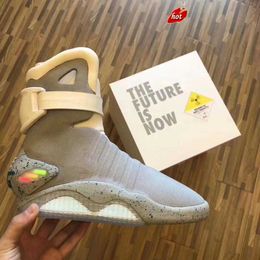 2023 Limited Sale Automatic Laces Shoes Air Mag Sneakers Marty Mcfly's air mags Led Back To The Future Glow In The Dark Gray Boots Mcflys Man Sports