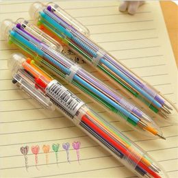 New Arrival Novelty Multicolor Ballpoint Pen Multifunction 6 In1 Colorful Stationery Creative School Supplies G1189274C