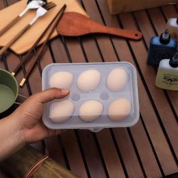 Storage Bottles Outdoor Egg Box Shockproof Portable Anti-Fall Plastic Camping 6 Grids Transparent Simple And Versatile
