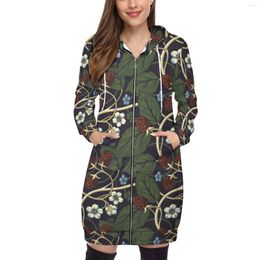 Women's Hoodies Streetwear Printed Women Sweatshirt Autumn Winter Long Sleeve Pullovers Hooded Fruit Pattern Bramble Floral