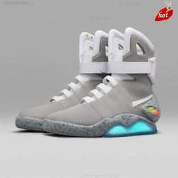 2023 Back To The Future Air Mag Sneakers Marty Mcfly's air mags Led Shoes Glow In Dark Gray Mcflys Sneakers