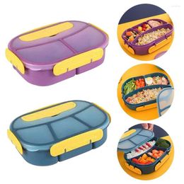 Dinnerware Sets Leak Proof Sealed Waterwash For Students Office Workers Microwave 3 Compartment Bento Box Lunch 4
