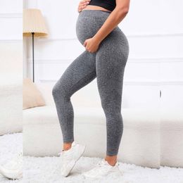 Women's Leggings High Waist Pregnancy Seamless Maternity Gym Clothing Skinny Clothes For Pregnant Women