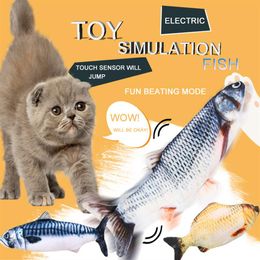 Electric Cat Toy Automatic Pet Catnip Fish Simulation Toys Lovely Interactive Game USB Charging for Dog Kitten Scratch Supplies 20303a