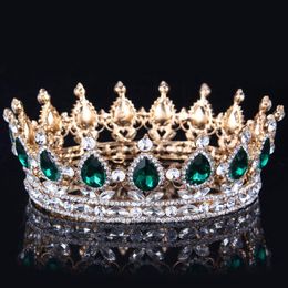 2019 Emerald Green Crystal Gold Colour Chic Royal Regal Sparkly Rhinestones Tiaras And Crowns Bridal Quinceanera Pageant Tiaras 15 241l