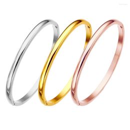 Bangle Wholesale 4mm Smooth Band Bracelets For Women Trendy 316L Stainless Steel Luxury Designs Jewellery Bridesmaid Gifts 2023