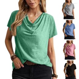 Women's T Shirts Fashion Women Comfortable Casual Summer Tops Short Sleeve U-neck T-shirts Girl T-shirt Top Tees Daily Home Gift