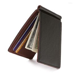 Wallets PU Leather Men's Wallet With Holder Short Slim Money Clips Thin Bifold Purses For Man
