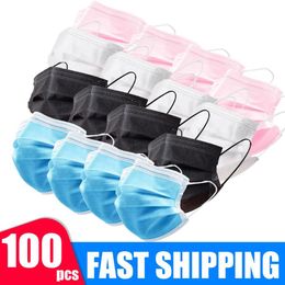 Fast Delivery Safety Face Mask Safe Masks Disposable Mouth Masks 3 Layer Elastic Earloop Protect Masks 12-24 Hours Shipp2029