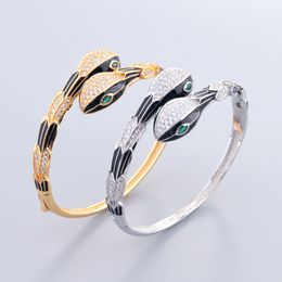 black diamond snake bangle bracelets for women gold men charm infinity tennis bracelets Luxury designer jewelry Fashion Party Wedding gifts Birthday couple