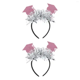 Bandanas 2 Pcs Hairpin Flash Suit Graduation Band Hat Party Decor Belt Headdress Greeter 2023 Headband Child Hoops