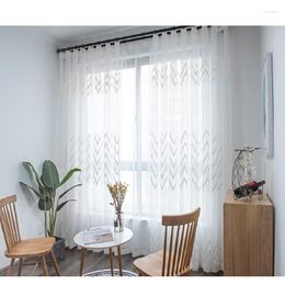 Curtain Window Gauze Product Embroiders Wave Sitting Room Bedroom Curtains Tulle