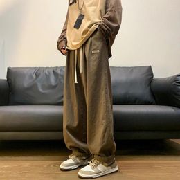 Men's Pants American Hiphop Overalls Straight Loose Drape Drawstring Design Casual Trousers High Street Tide Brand