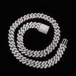 2022 Hot Sale Hip Hop Cuban Chain Sterling 925 Silver Bust Down 12mm Hip Hop VVS1 Moissanite Cuban Link Chain