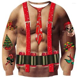 Men's Hoodies 2023 Winter Christmas 3D Digital Printing Round Neck Casual Loose Fashion Sweater And Women's Pullovers