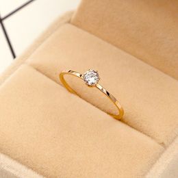 Love Jewellery Titanuim Steel Rose Gold Colour Ring CZ Crystal Ring For Women Couple Finger Rings Wedding Size 3-10 KK005-6